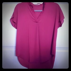 Active USA Plum Pink sheer blouse, size M